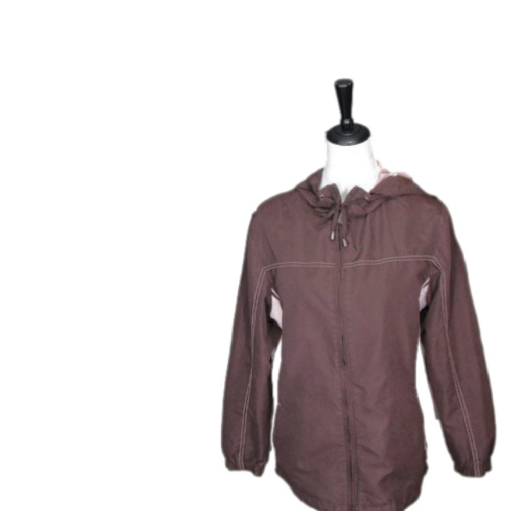 FUDA Brown/Pink Lightweight Hooded Jacket Size Large